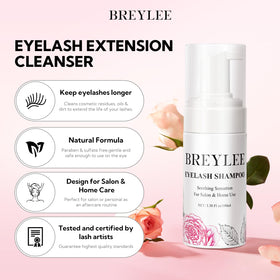 BREYLEE 100ml bottle close-up showing foam label and gentle cleansing benefit