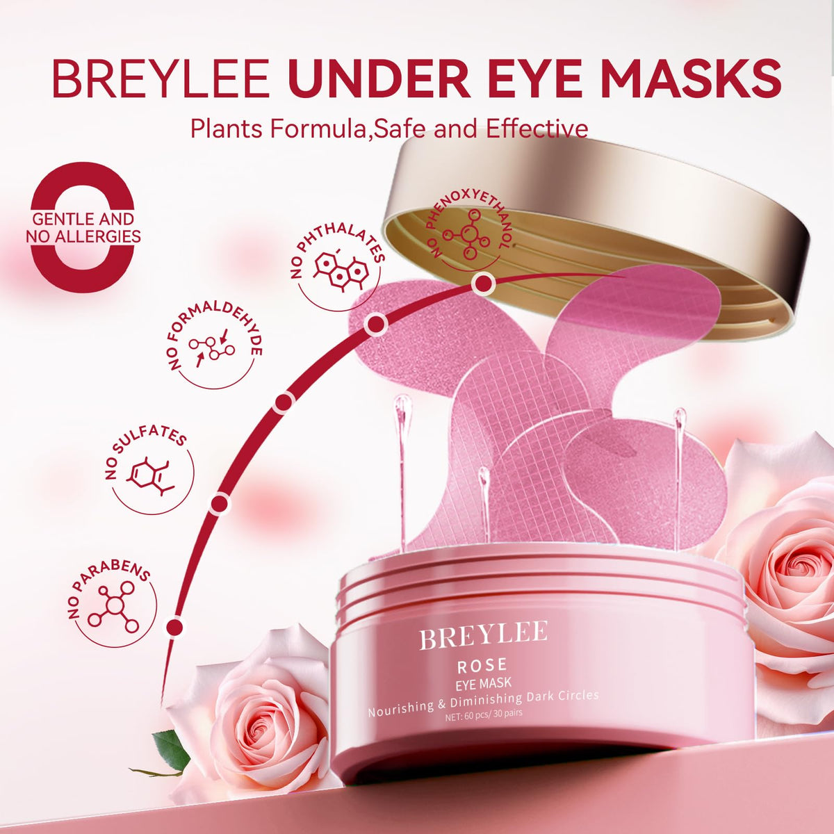BREYLEE patch applied under eye demonstrating immediate cooling effect
