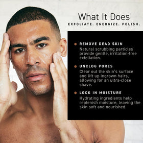 Brickell Men's Products being massaged onto damp face demonstrating improved shave prep