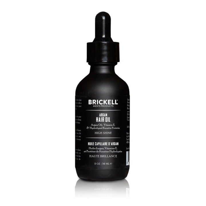 Brickell Men's Argan Oil front bottle view showing clean packaging and benefits