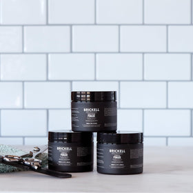 Brickell Men's Products argan oil and botanical visuals highlighting conditioning benefit