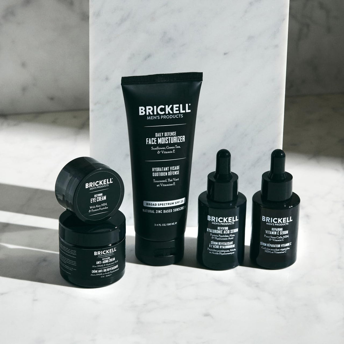 Brickell Men's Products serum texture close-up demonstrating lightweight absorption and hydration benefit