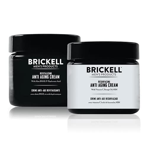 Brickell Men's Products front packaging showing the unscented day and night set and clear labeling benefit