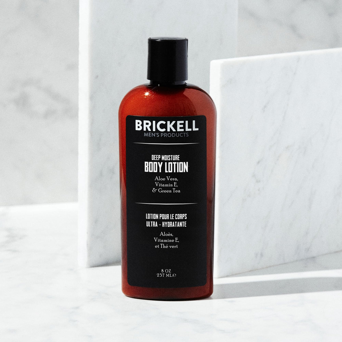 Brickell Men's Products pump top close-up for easy dispensing benefit