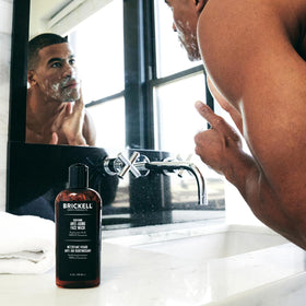 Brickell Men's Products foam texture close-up demonstrating rich lather and cleansing action