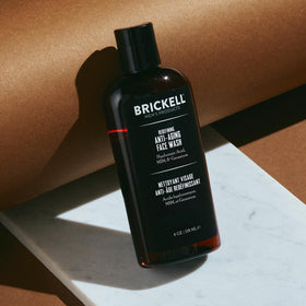 Brickell Men's Products pump dispenser detail highlighting easy, controlled dispensing benefit