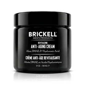 Brickell front packaging jar showing sleek label and moisturizing benefit