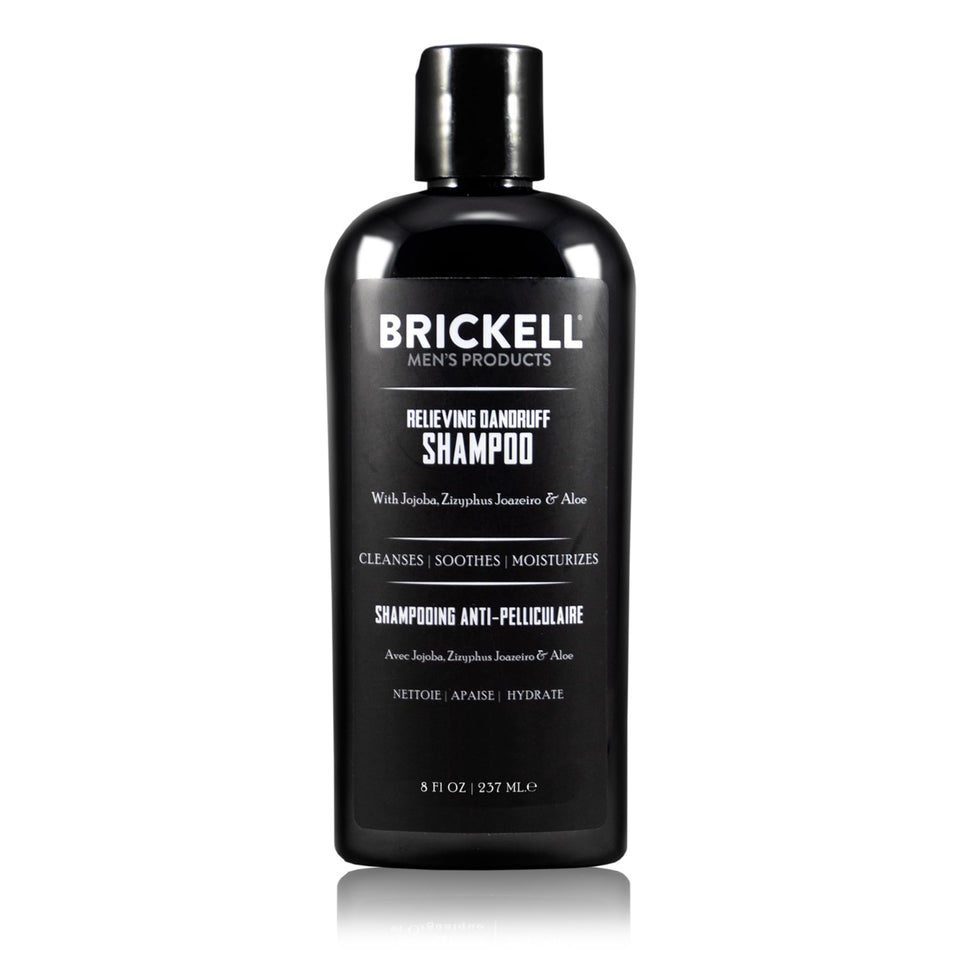 Brickell front packaging showing bottle and label, communicates premium relief