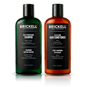 Brickell front packaging showing shampoo and conditioner boosting routine