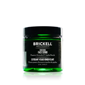 Brickell front tube 2 oz travel scrub showing brand and packaging benefit