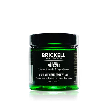 Brickell front tube 2 oz travel scrub showing brand and packaging benefit