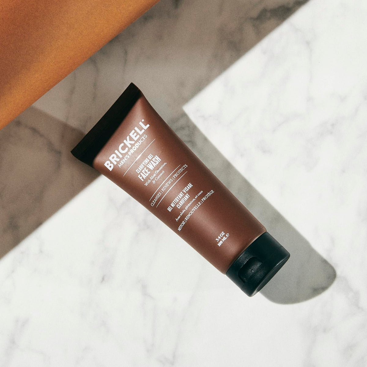 Brickell with geranium and aloe ingredients illustrating natural components and soothing effect