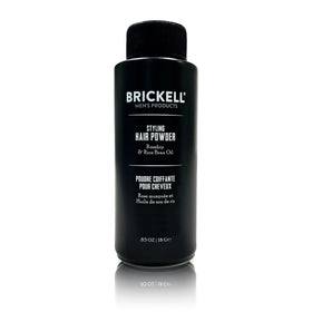Brickell Men's Products hair powder front packaging showing 18g compact for travel