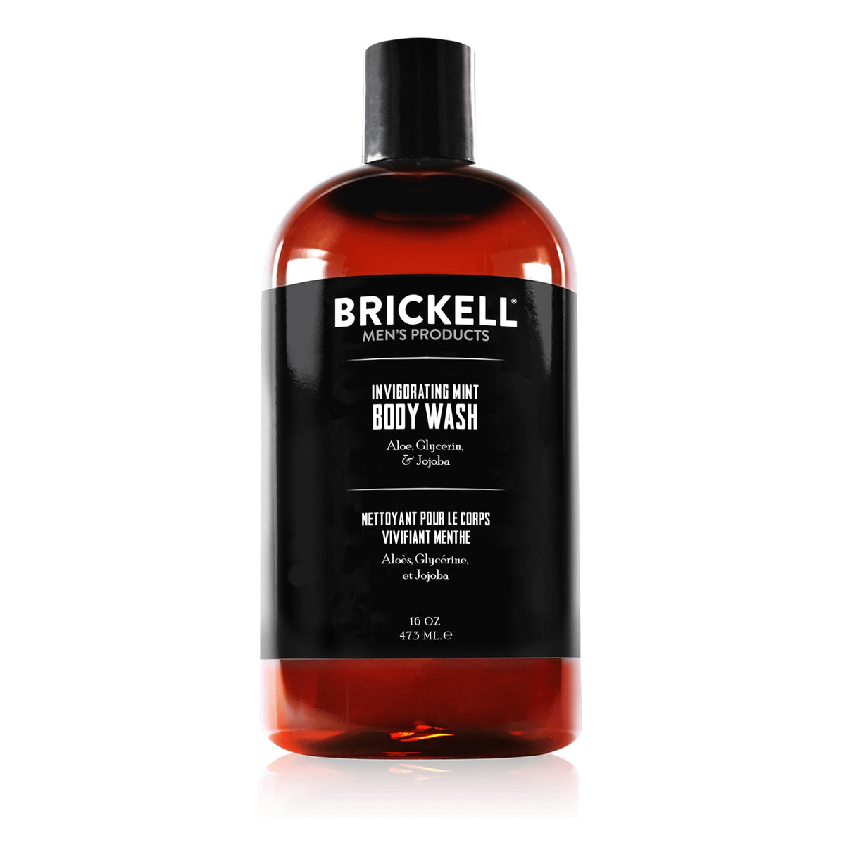 Brickell Men’s front packaging showing bottle and label for clear identification and trust