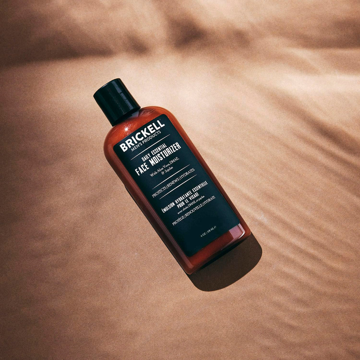 Brickell Men's Products ingredient label close-up showing active ingredient benefits