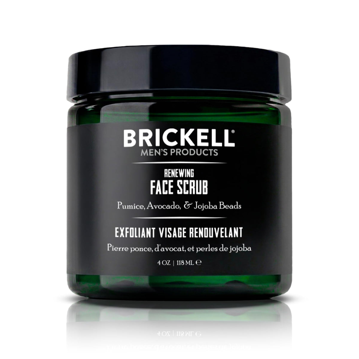 Brickell Men's Products front packaging showing 4 oz tube and label benefits