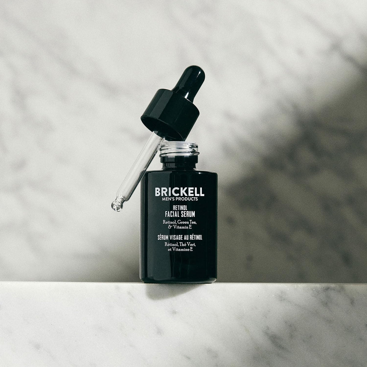 Brickell label and pump detail highlighting ingredient transparency benefit