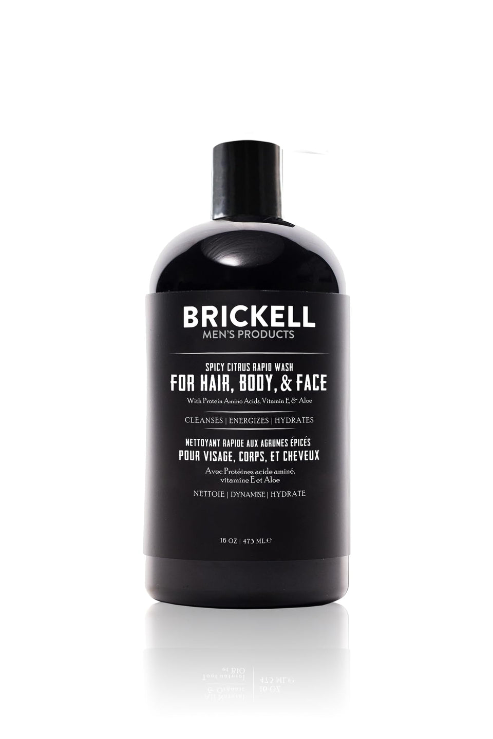 Brickell Men's Rapid Wash front packaging showing bottle and branding, easy identification
