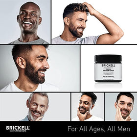 Brickell Men's cream on bathroom sink during morning routine for refreshed skin