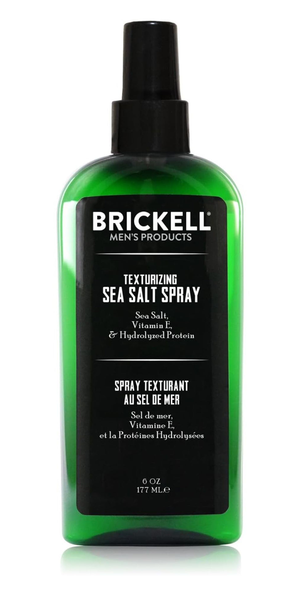 Brickell Men’s spray front packaging showing bottle and label benefits
