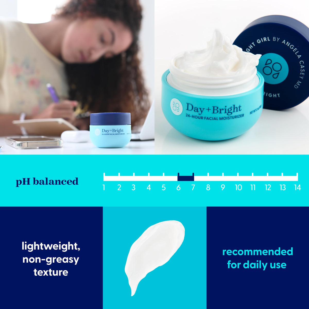 Bright Girl open jar showing cream consistency and user-friendly design benefits