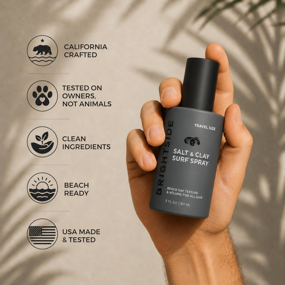 BRIGHTSIDE finished dry hair with textured, thicker-looking style and natural finish benefit