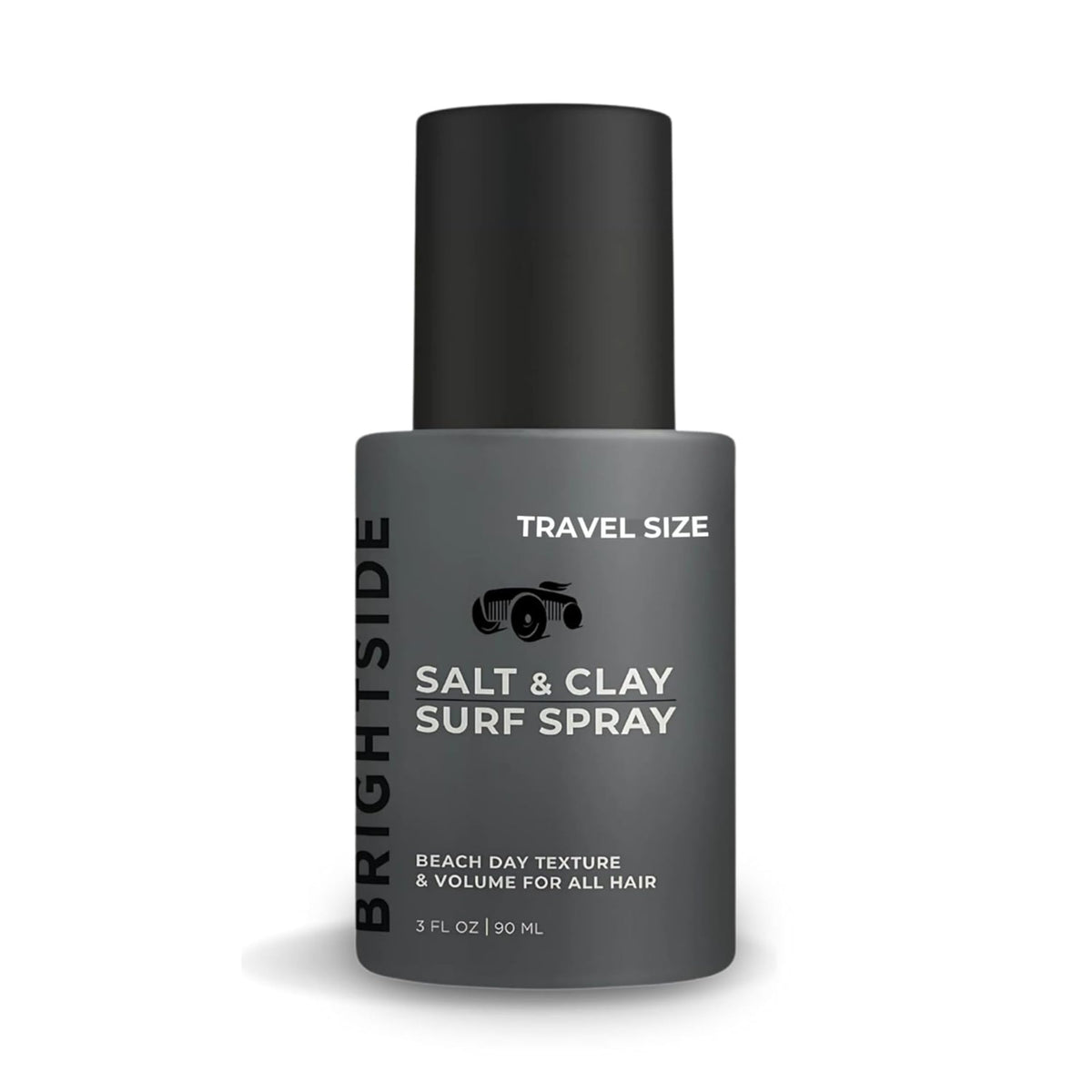 BRIGHTSIDE front packaging of 3oz travel spray showing label and nozzle for easy styling