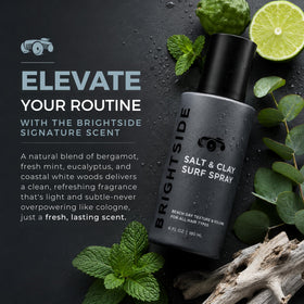 BRIGHTSIDE application to damp hair demonstrating instant volume benefit