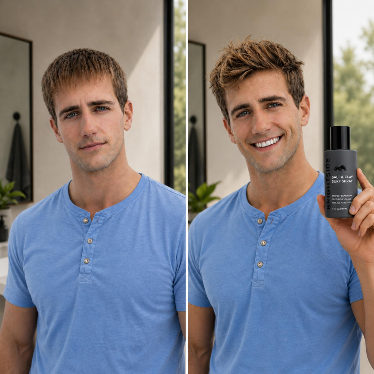 BRIGHTSIDE product held in hand to show 3oz travel size and portability benefit