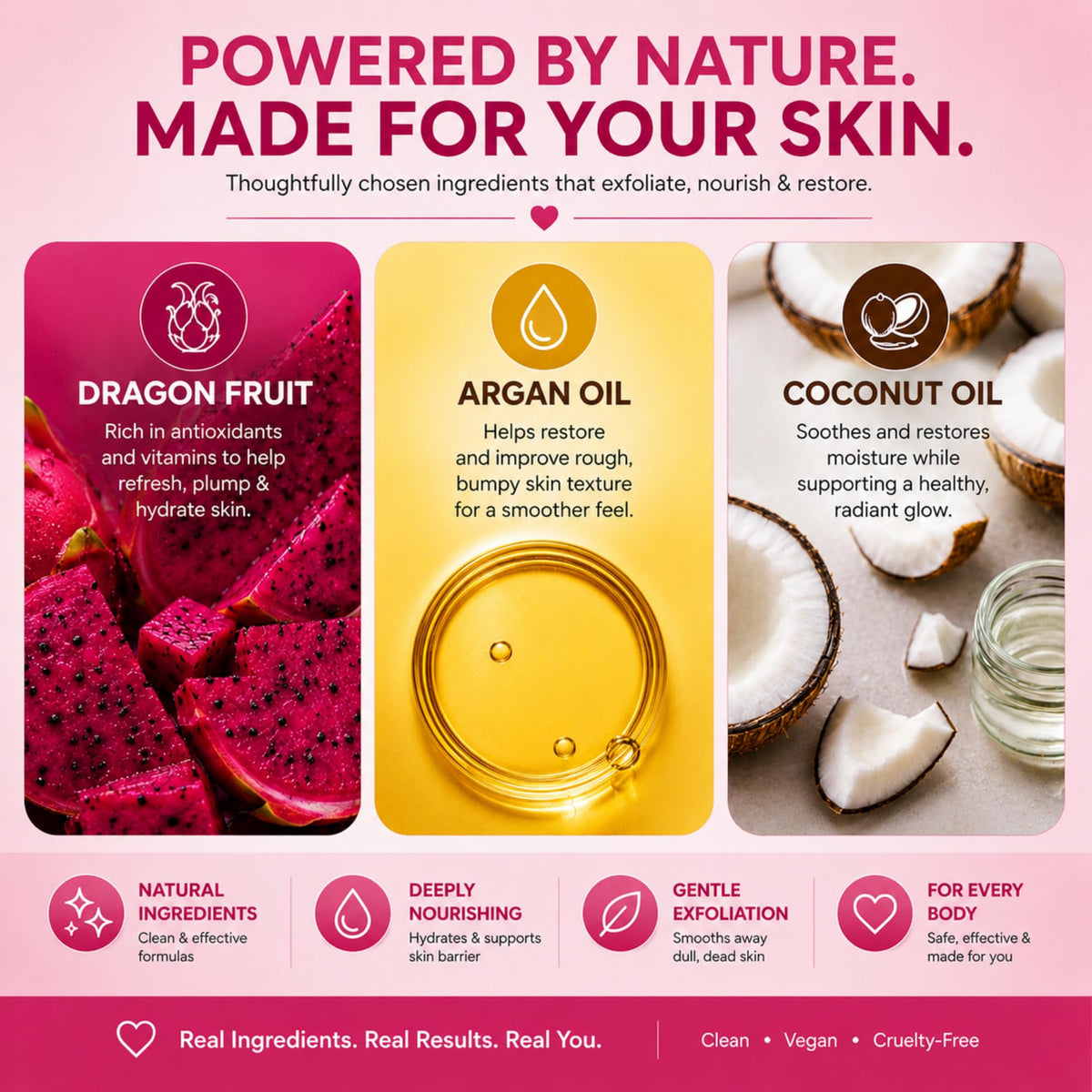 brii ingredient display of coconut and argan oils for hydration