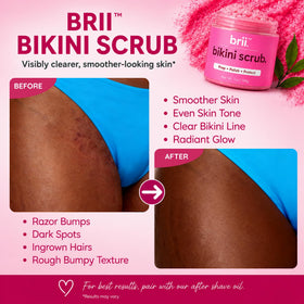 brii close-up of scrub texture with sugar and pumice for gentle exfoliation
