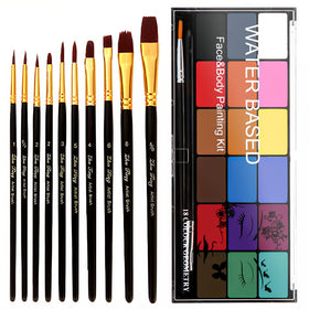 BRIMFULITE front packaging showing whole 18-color kit and included brushes, clear benefits