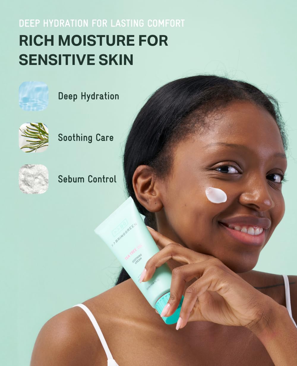 BRING GREEN skincare routine setting showing compatibility with morning and night use