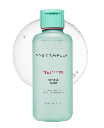 BRING GREEN front bottle view showing calming toner and hydrating benefit