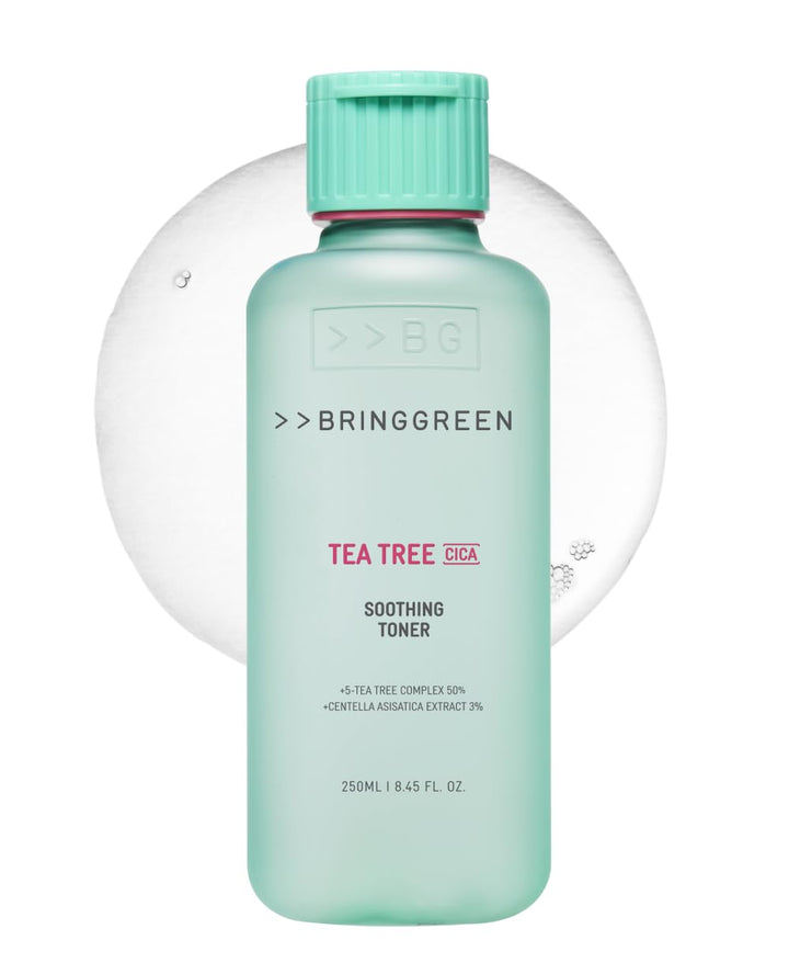 BRING GREEN front bottle view showing calming toner and hydrating benefit