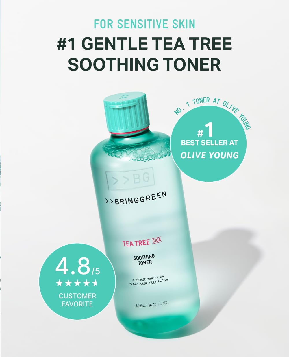 BRING GREEN pouring watery texture illustrating fast absorption and cooling