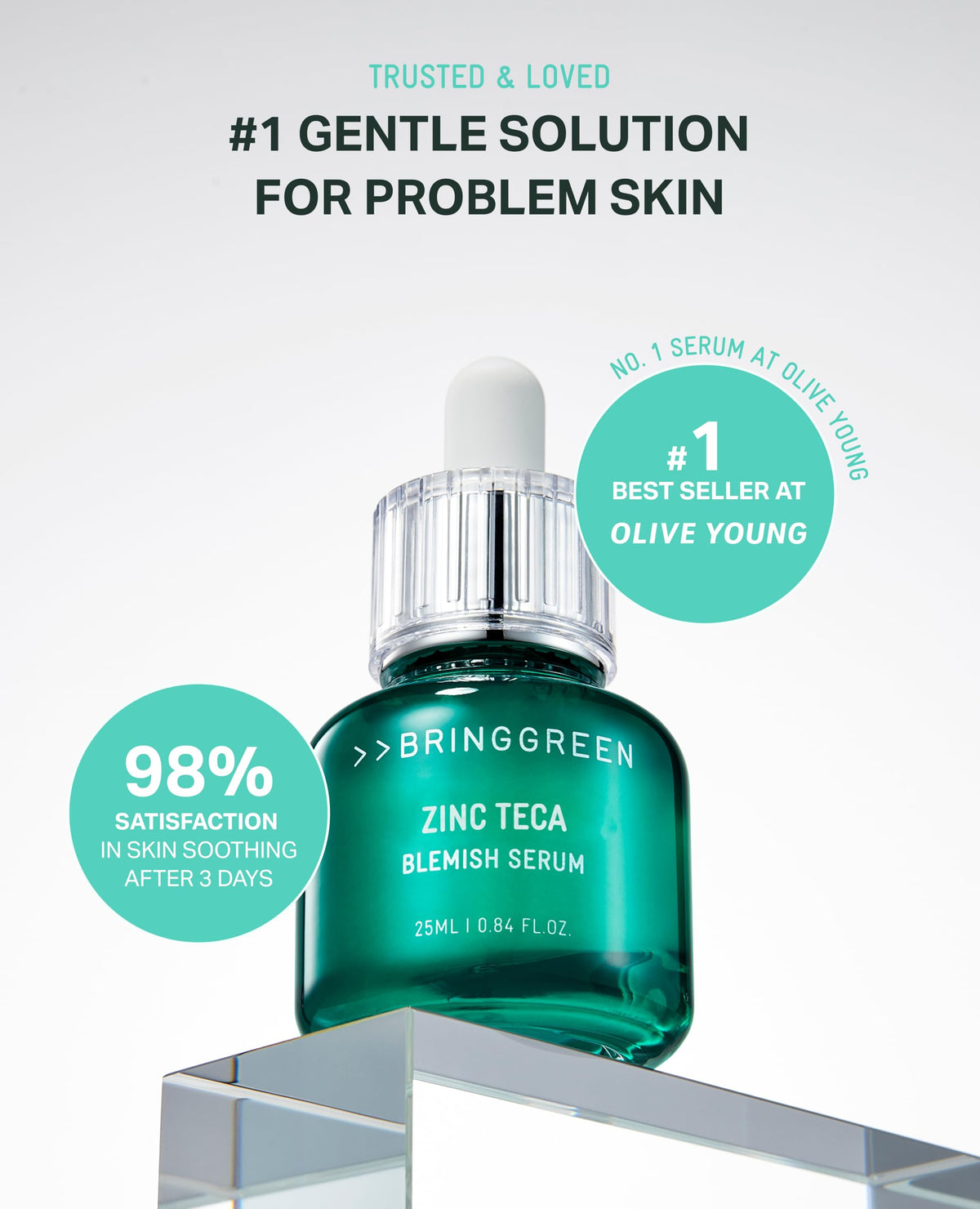 BRING GREEN pipette dispensing serum for targeted spot treatment