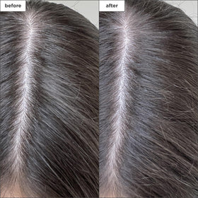 briogeo application with fingertips to roots demonstrating targeted oil control and quick refresh
