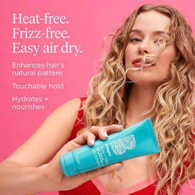 Briogeo before-and-after frizz comparison showing smoother results