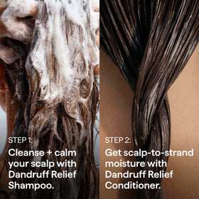 briogeo before and after scalp image showing reduced visible flakes after use