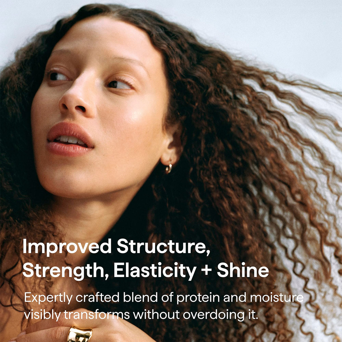 Briogeo before and after hair showing reduced frizz and strength