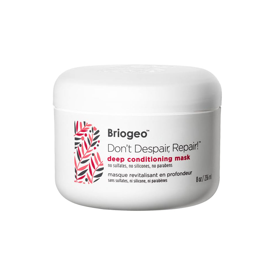 Briogeo deep conditioning mask front packaging showing product benefits and size