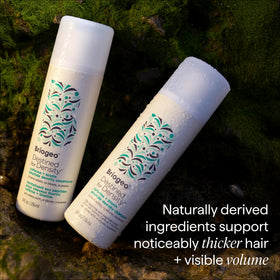 Briogeo before and after hair image showing improved thickness appearance