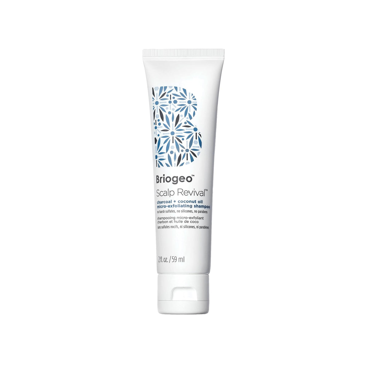 briogeo front packaging showing the 2 oz scalp revival bottle and label benefit