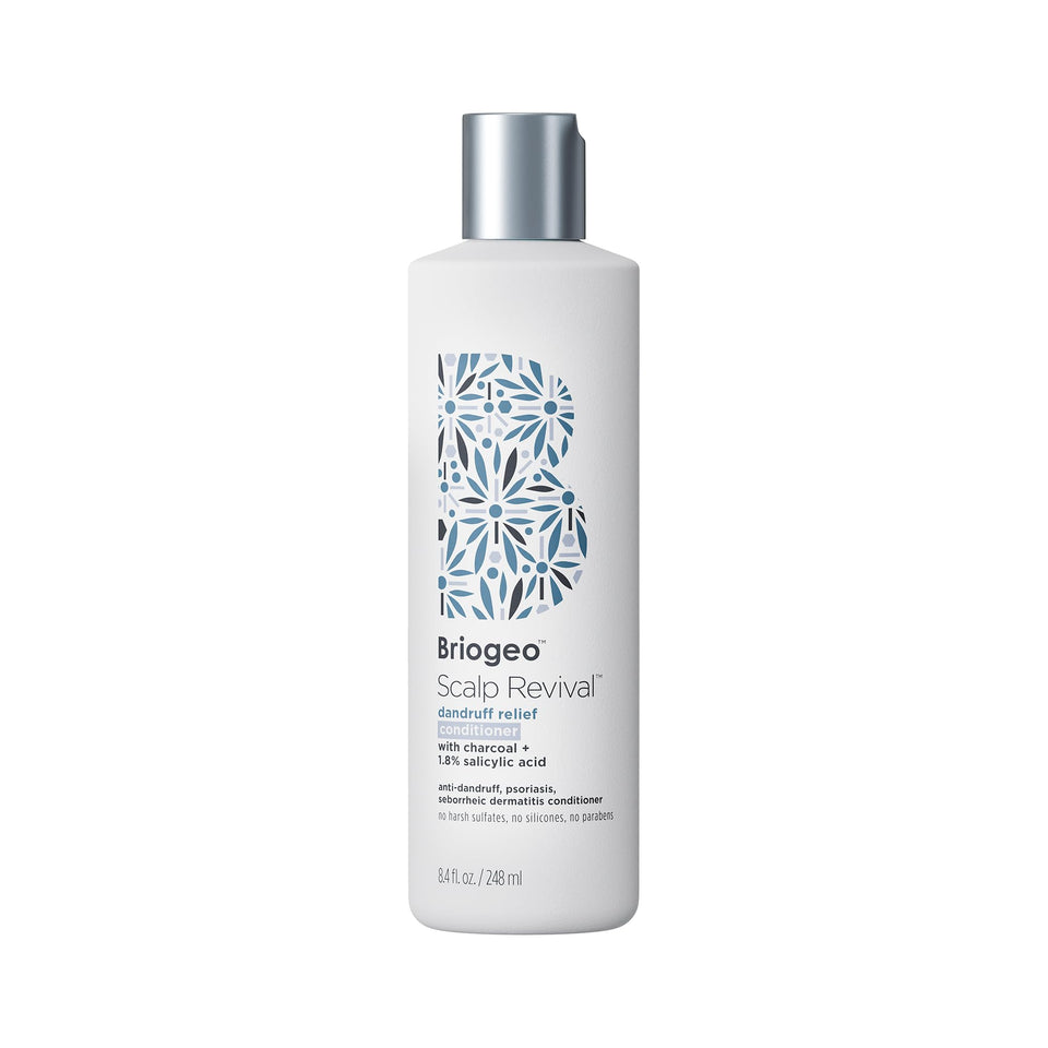 briogeo front packaging showing bottle and branding, communicates reliable anti-dandruff care