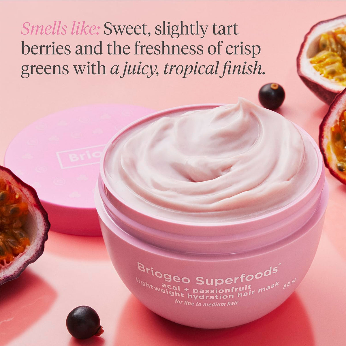 Briogeo acai and passionfruit oils image highlighting antioxidant nourishment