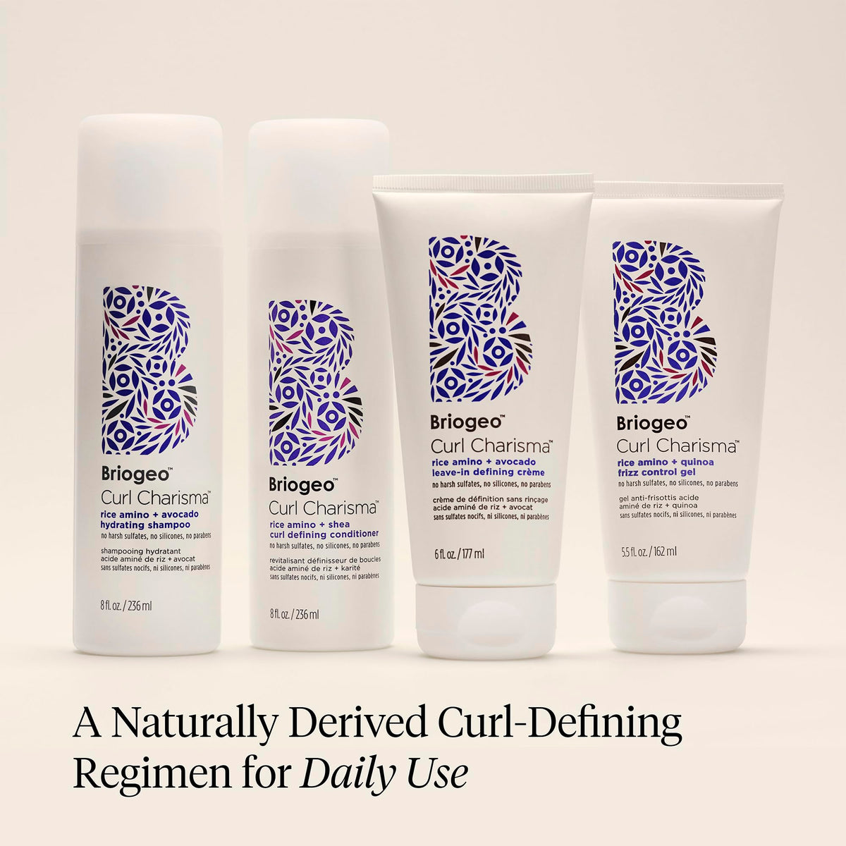 Briogeo label close-up highlighting 6-free clean formula benefits