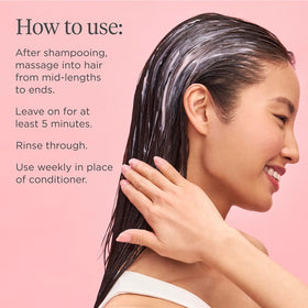 Briogeo product label close-up listing clean ingredients and certifications