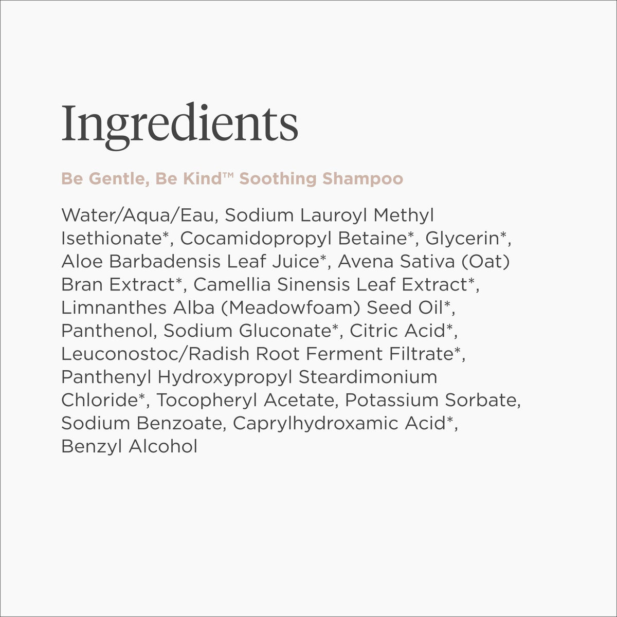 Briogeo label close-up showing fragrance-free claim for sensitive users