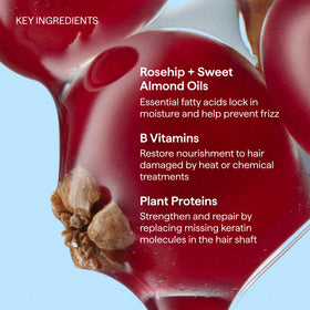 Briogeo label close-up listing NOVA Complex and biotin benefits